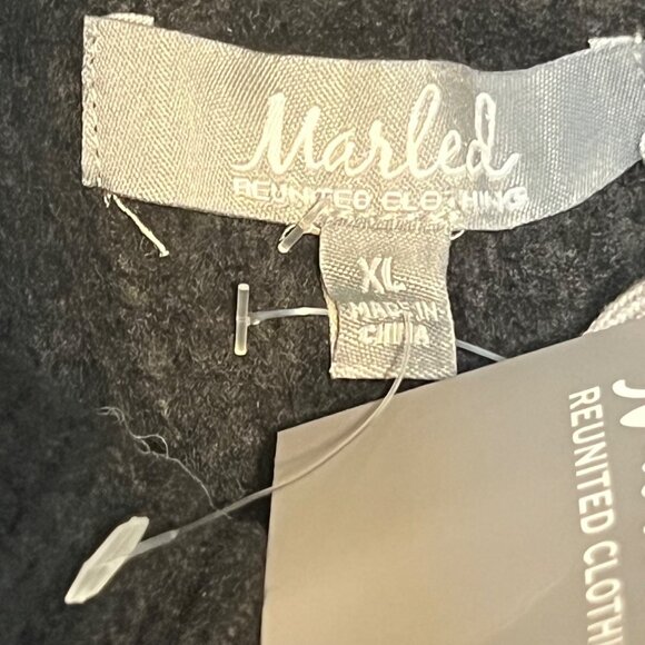 Marled Black Ribbed Knit Pullover Sweater XL Oversized Relaxed Wide Sleeves NWT - Picture 12 of 16